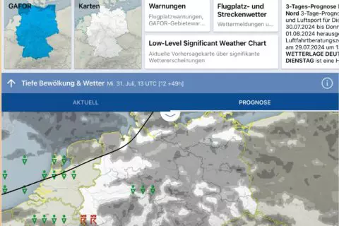 Die neuen Features der DWD Flugwetter-App im Test