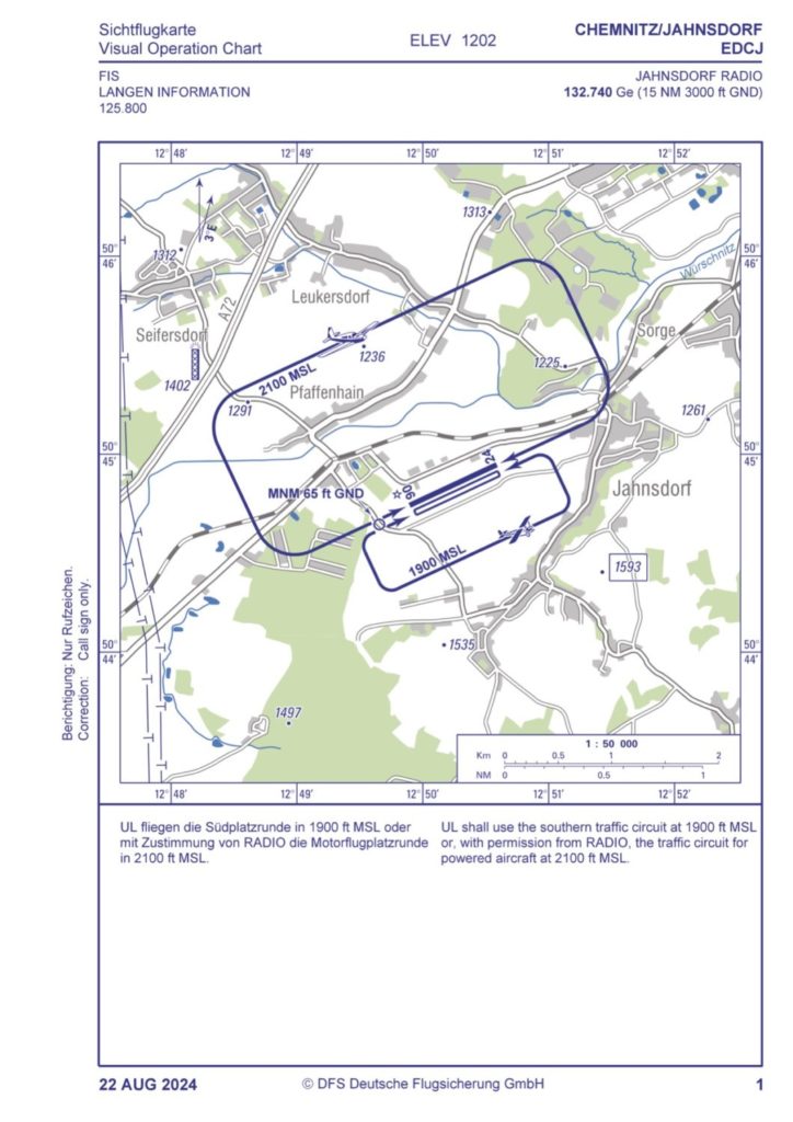 VFR-Anflugkarte EDCJ